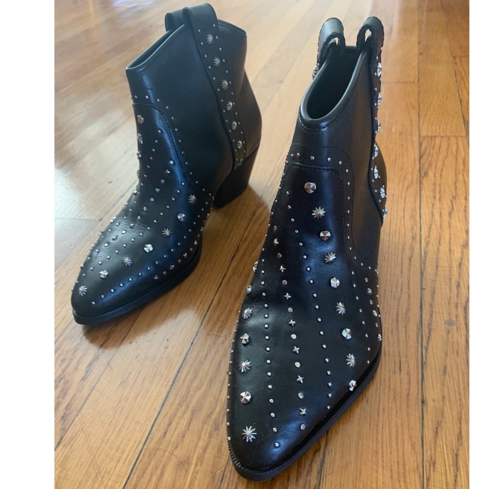 Sam Edelman black studded ankle boots